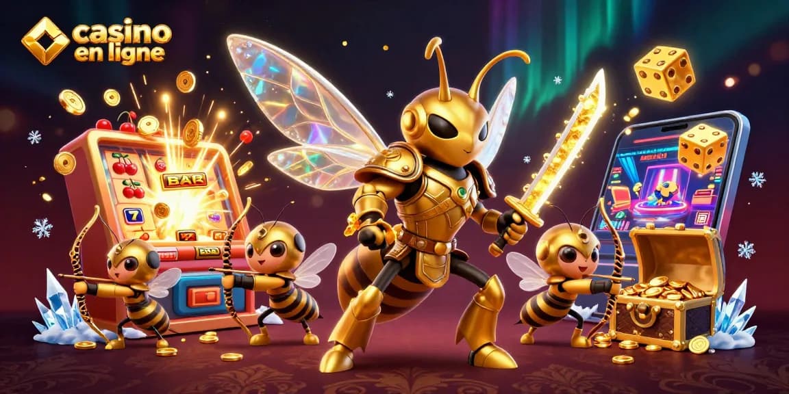 Découvrez l'univers du casino en ligne avec une illustration 3D captivante, mettant en avant des personnages exotiques et des éléments de jeu.