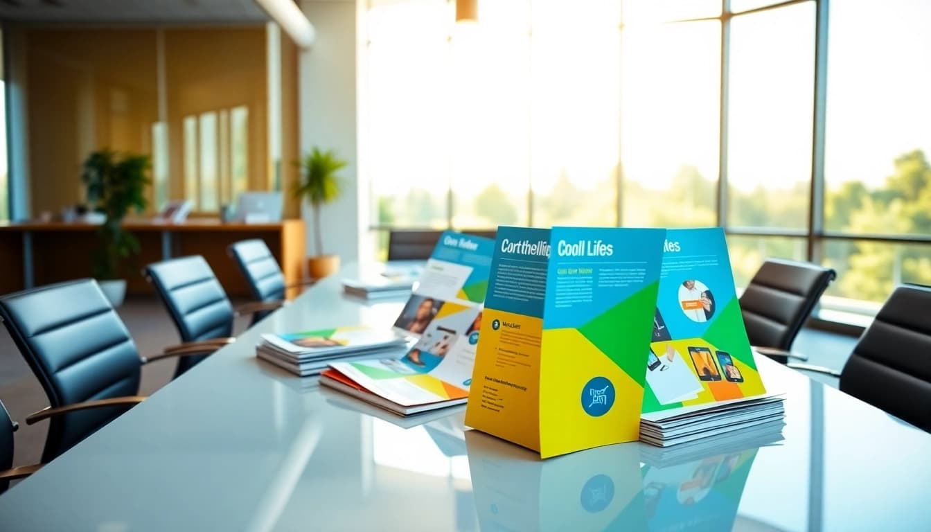 Engaging visualization of Apex Direct Mail campaign strategies in a modern office setting.