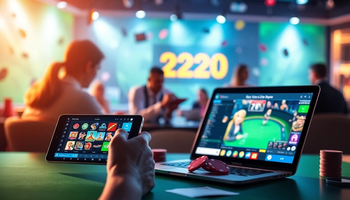 Engaging visual showcasing 222O online betting platform with vivid games and user-friendly interface.