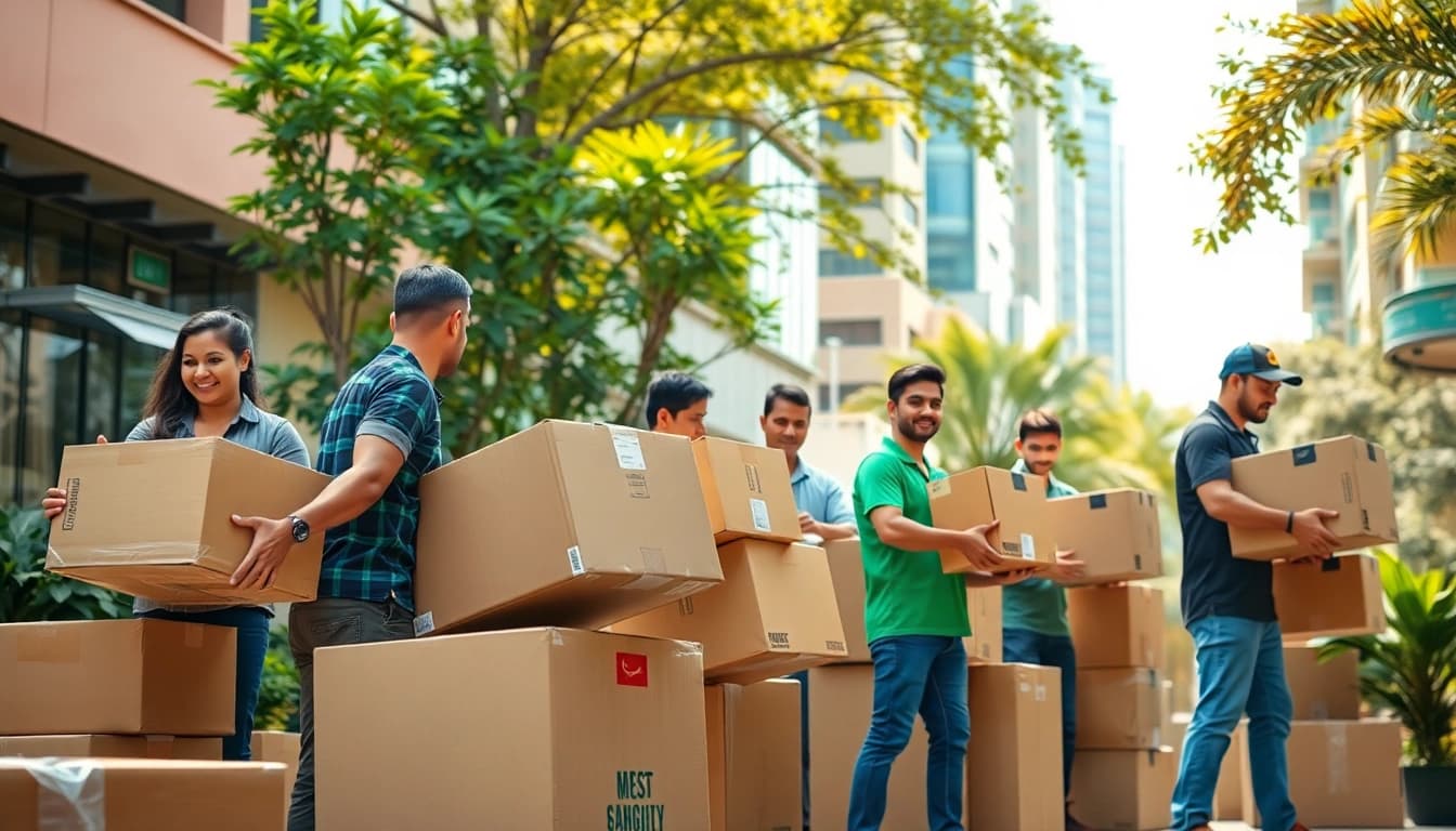 Experienced movers and packers in pune carefully handling furniture during a relocation.