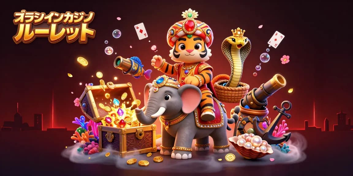 オンラインカジノ ルーレットをテーマにした、魅力的な3Dイラストのシーン。