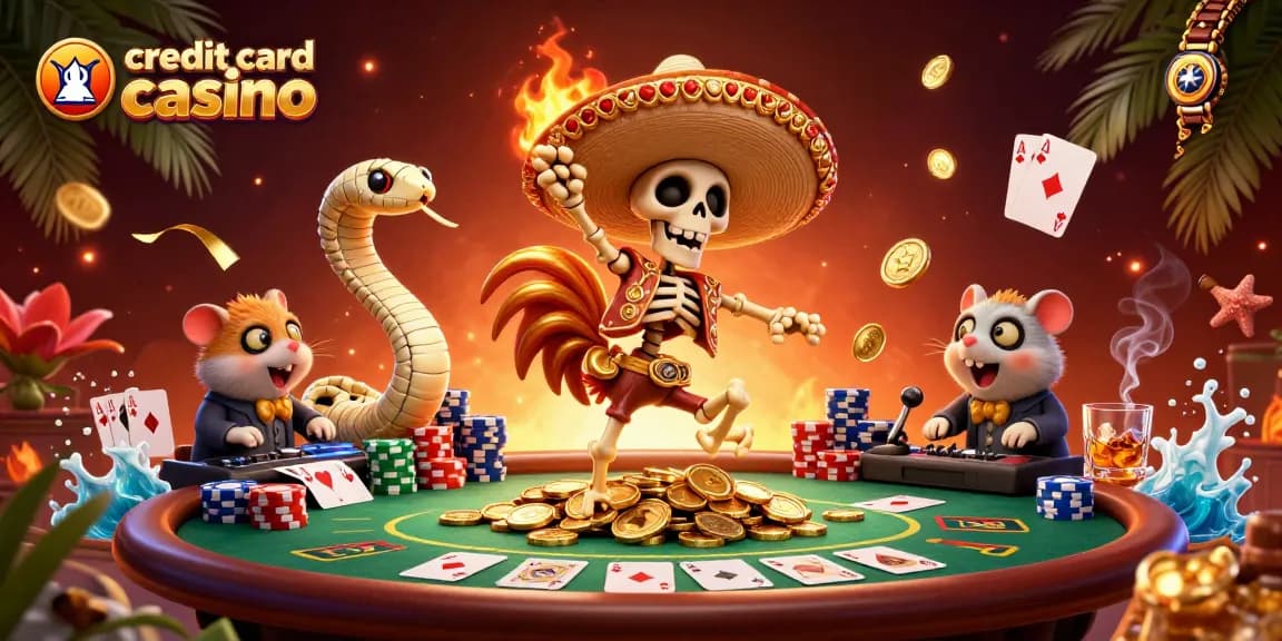 Join the excitement of a credit card casino with vibrant characters and dynamic gaming elements.