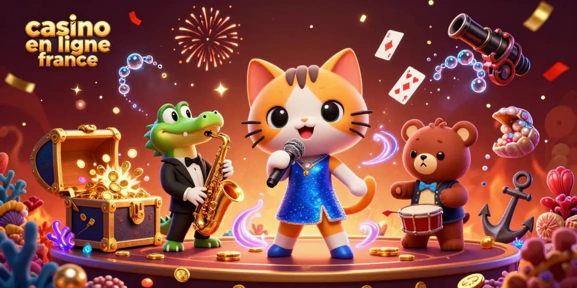 Gagnez gros avec des jeux captivants chez un casino en ligne France, regroupant un chat chanteur et des personnages amusants.