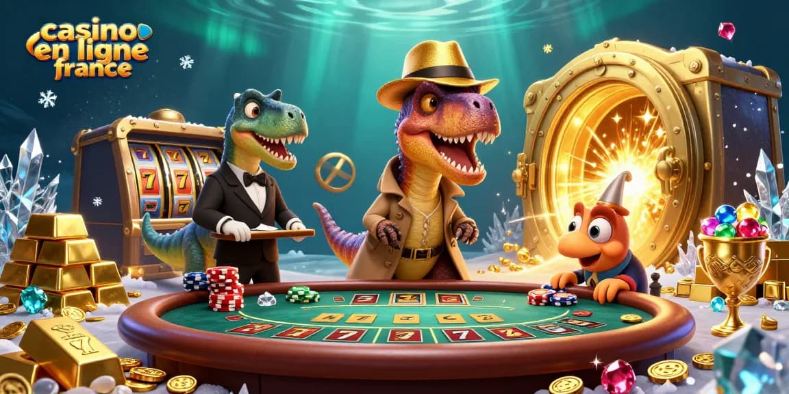 Les joueurs découvrent des stratégies au casino en ligne France avec un raptor et un pit boss.