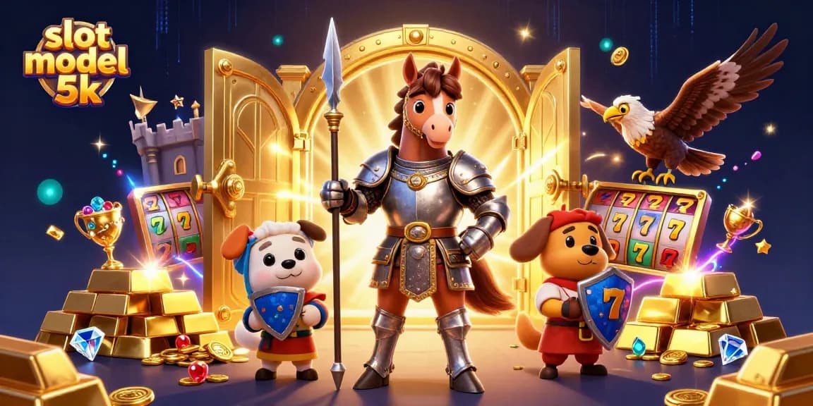 Experience excitement with slot modal 5k and vivid treasure elements in a dazzling casino scene.