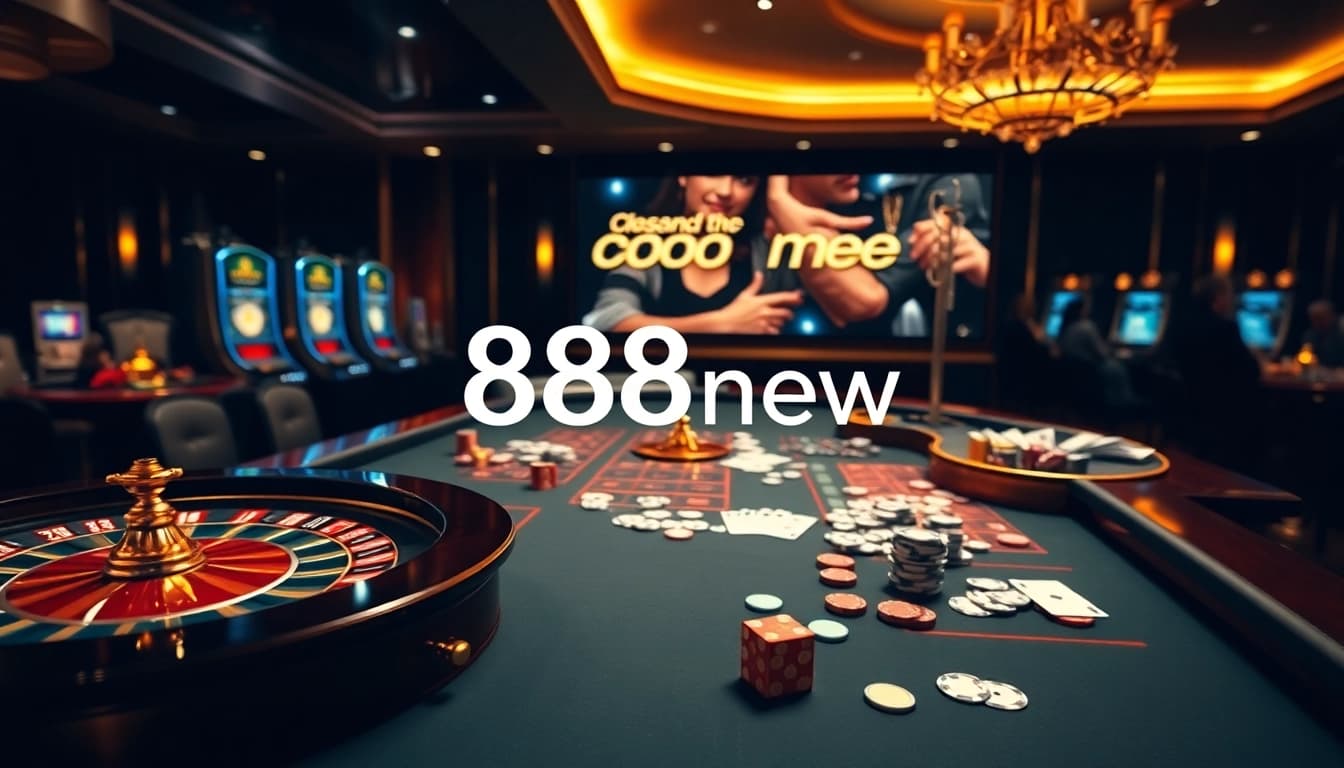 Engaged players enjoying casino games featuring the brand 888new with vibrant cards and chips.