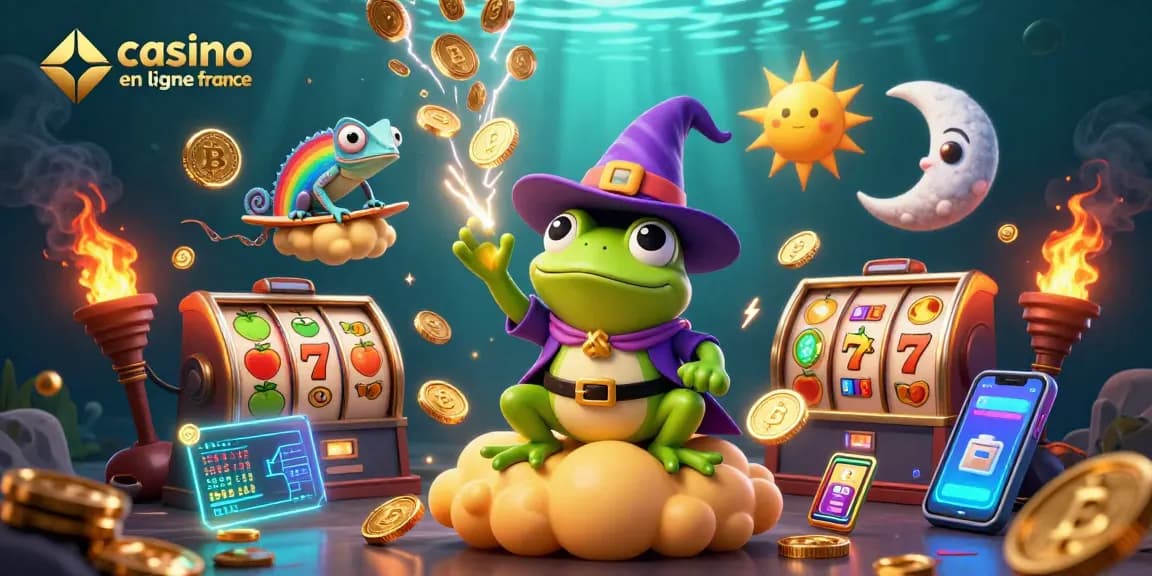 Jouez à des jeux de casino en ligne France avec des personnages fantastiques et des éléments colorés.