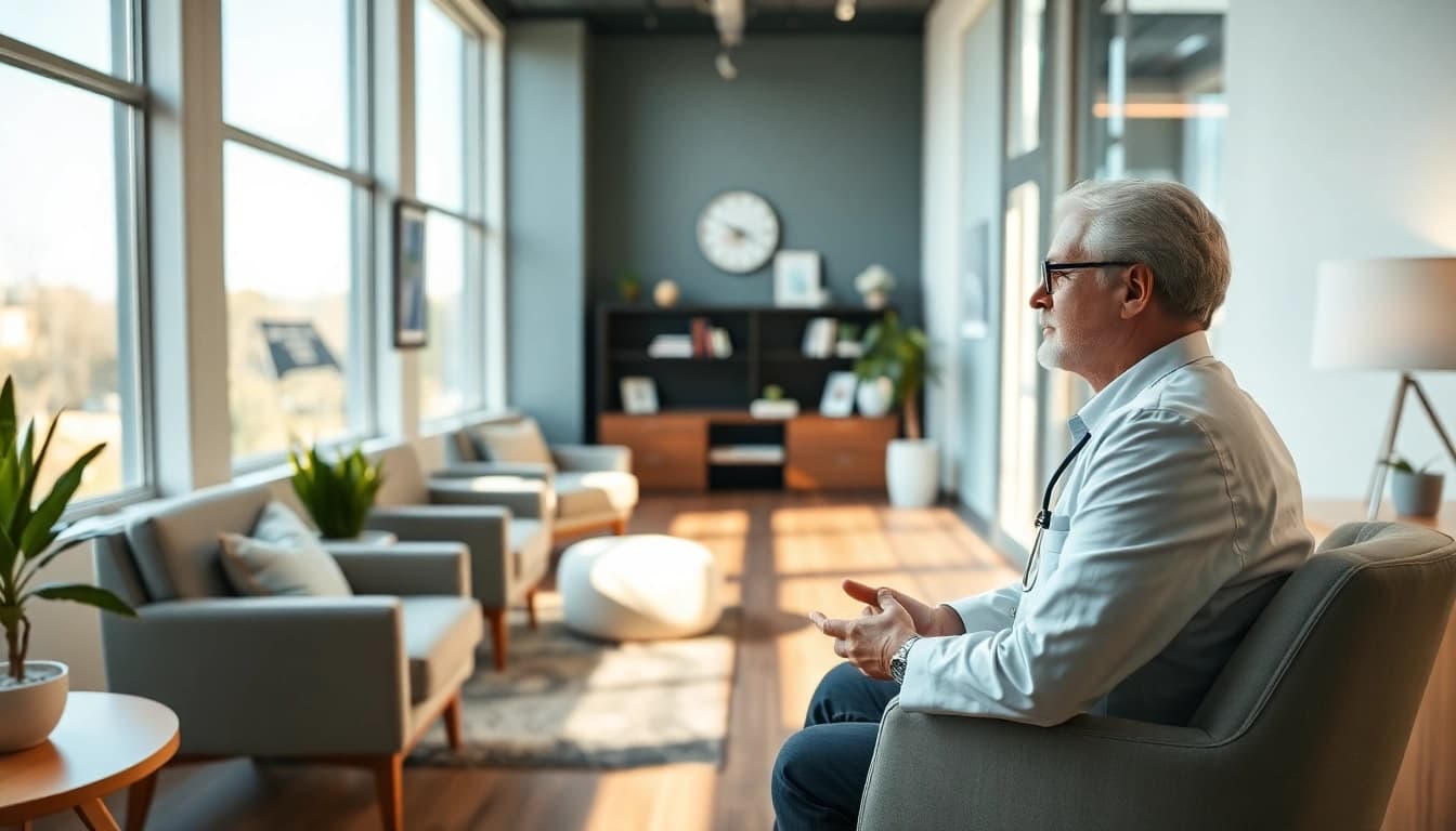 Psychiatrist in Dubai providing a warm consultation experience in a serene office setting.