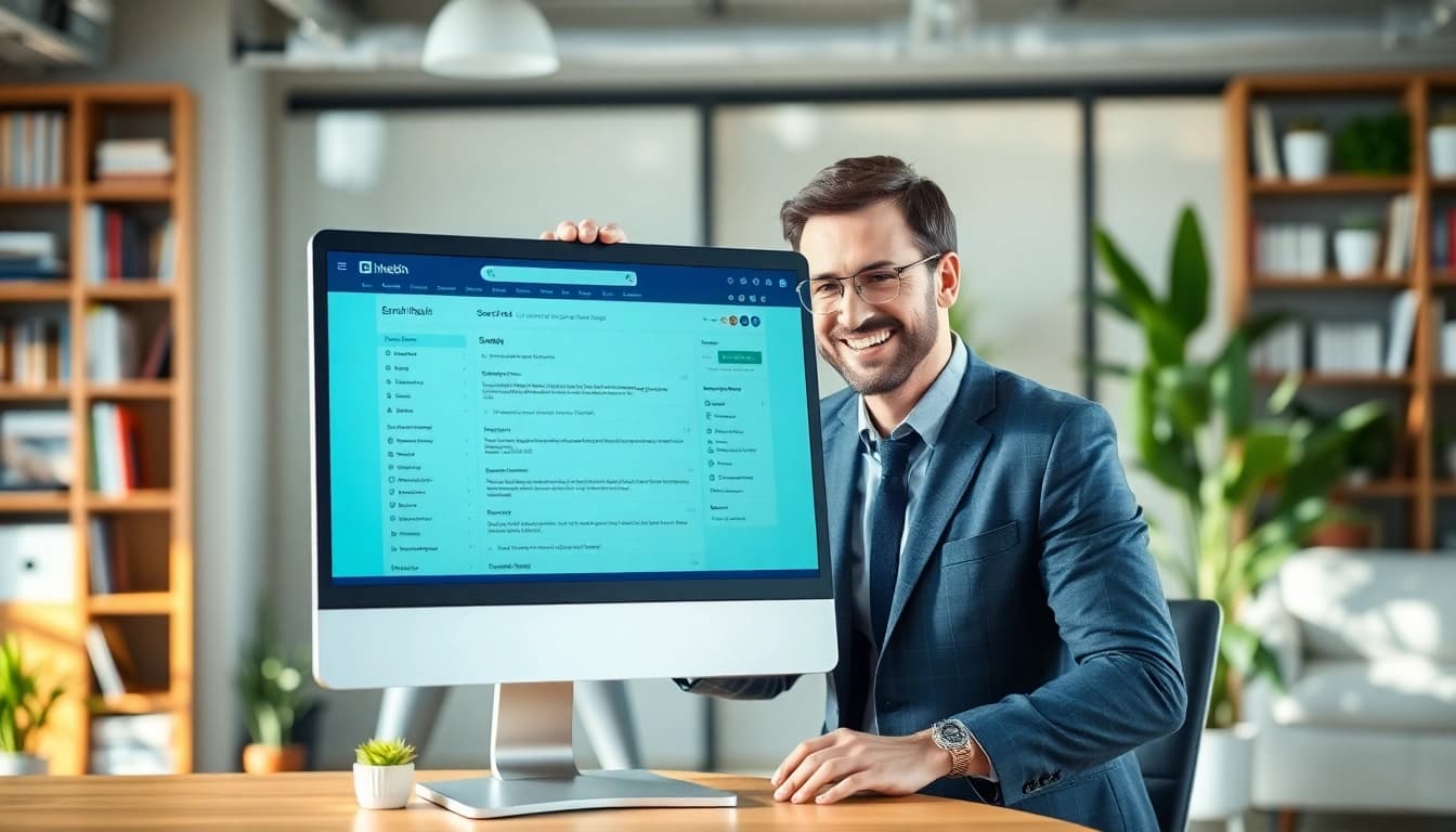 Showcasing a linkedin search results scraping tool interface in a professional workspace.