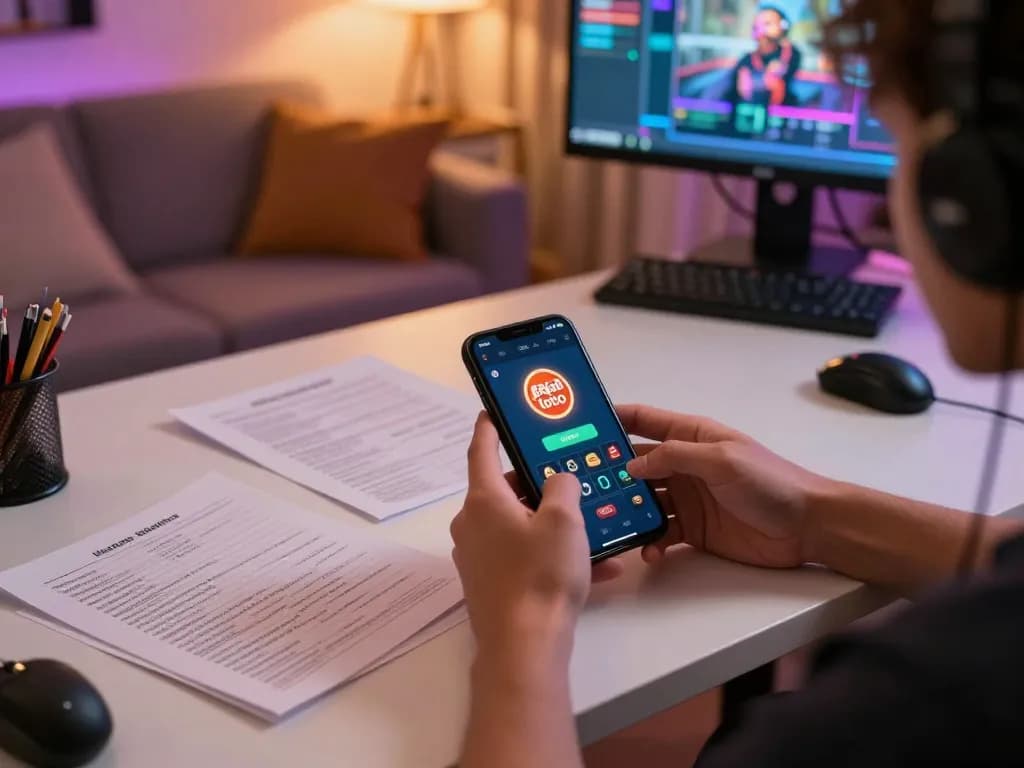 Player exploring gajah toto games on mobile app in a cozy home setting, showcasing strategic gambling.