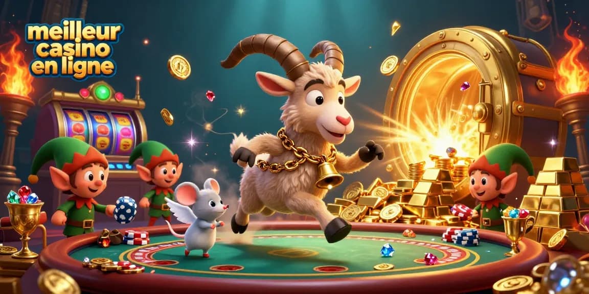 Vivez l'excitation du meilleur casino en ligne avec des personnages 3D en pleine action dans une salle de casino animée.