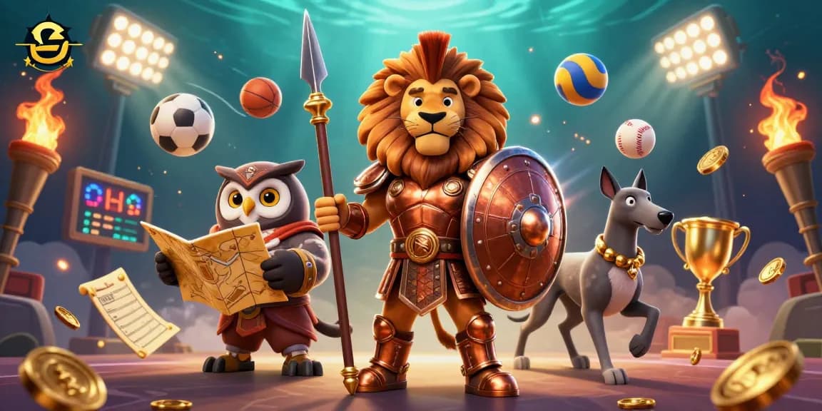 Experience thrilling sports betting action with fabet amidst dynamic characters and vibrant casino elements.