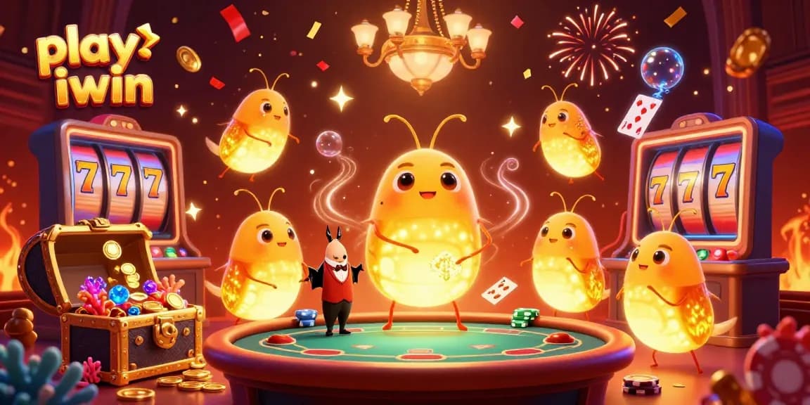 Engage in vibrant excitement as you play iwin, surrounded by glowworms and a lively bat dealer in this immersive casino scene.