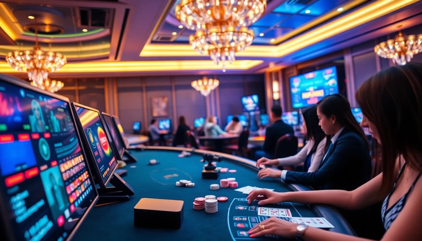 Experience the excitement of online gaming at https://33win.global/ with players engaged in thrilling casino games.