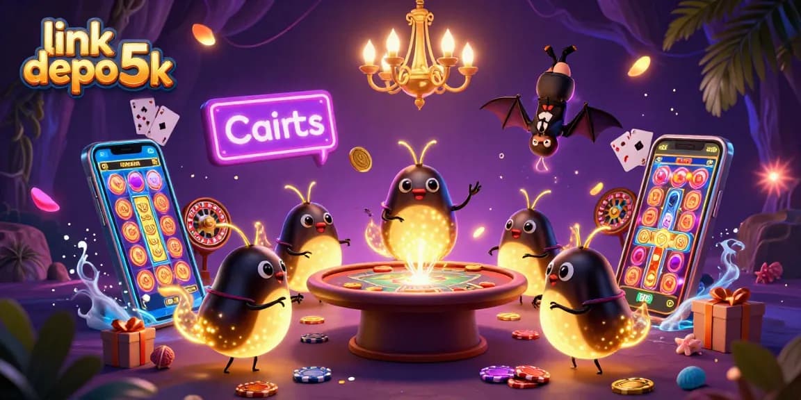 Experience the excitement of link depo 5k with a vibrant 3D casino illustration showcasing dynamic gameplay elements.