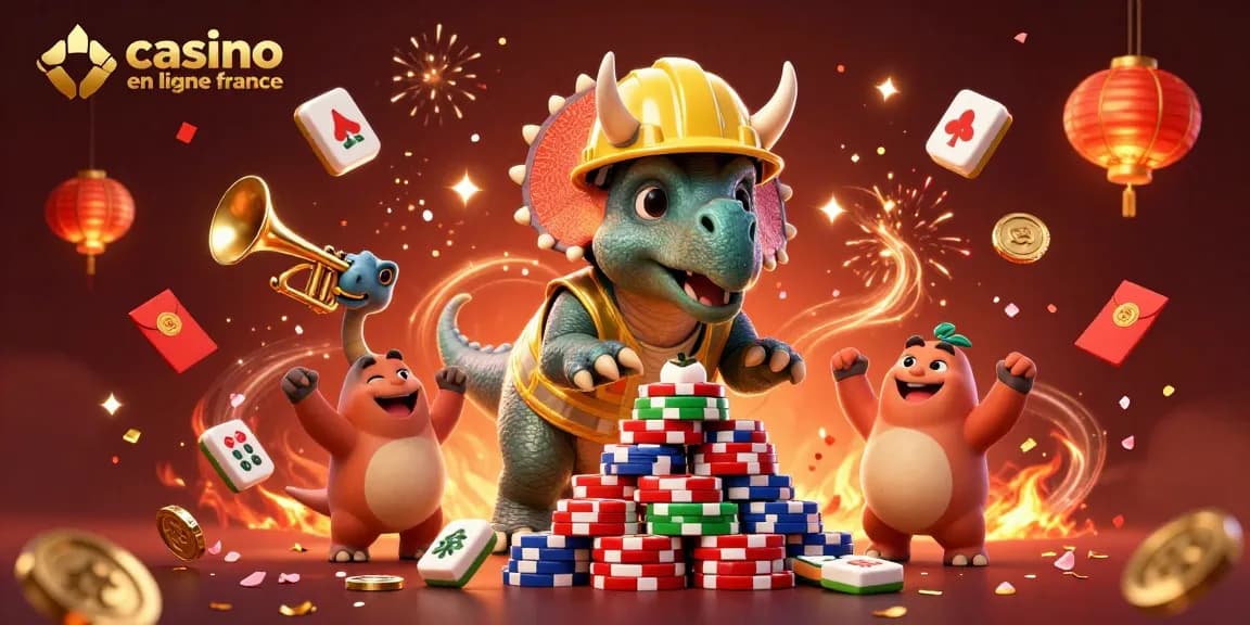 Casino en ligne France : célébrer une victoire avec des personnages dynamiques et colorés.