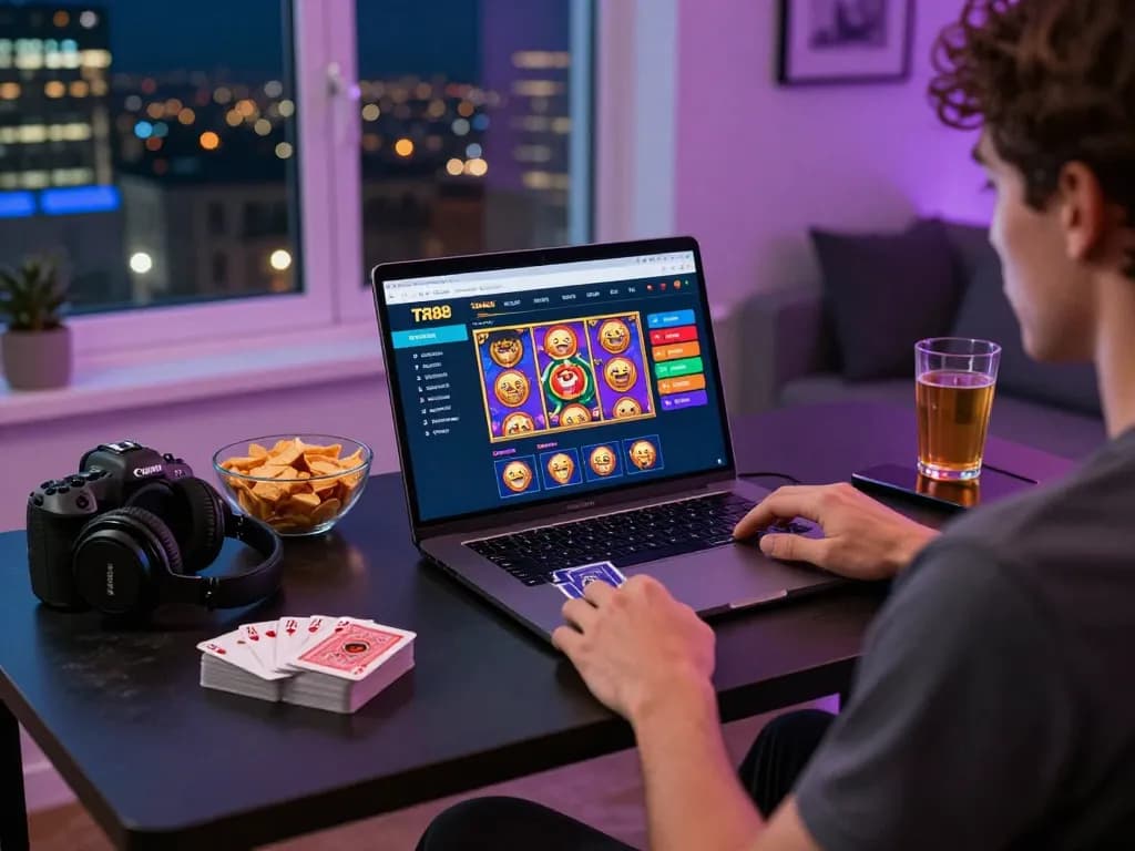 Player engaged in exciting online gaming on TR88 platform, showcasing vibrant graphics and a dynamic atmosphere.
