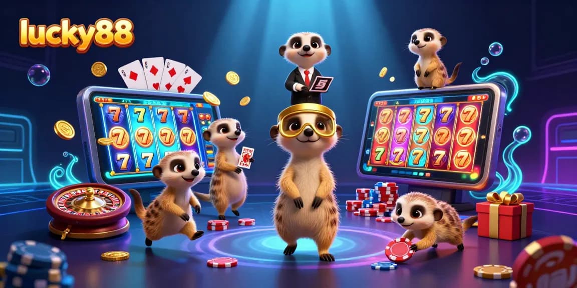 Experience excitement at lucky88 with charming meerkats running a vibrant casino operation.