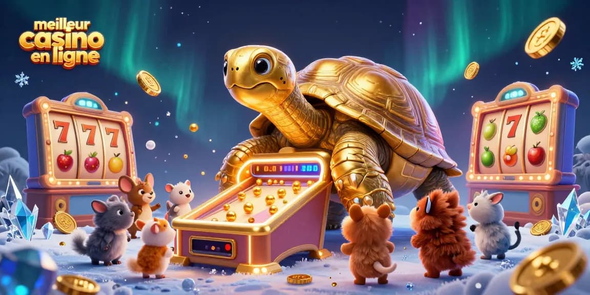 Le meilleur casino en ligne : profitez de machines à sous animées avec une tortue géante et des récompenses dorées.