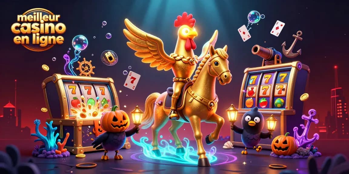 Jouez au meilleur casino en ligne avec une scène animée de personnages cartoonesques inédits.
