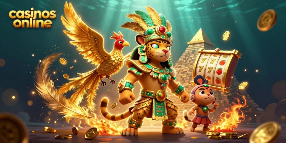 Juega slots en casinos online con el jaguar maya y bienes dorados, lleno de emoción.