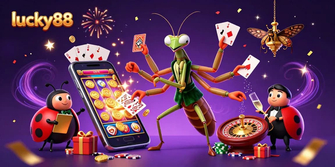 Engage luck and winning opportunities with lucky88 including vibrant 3D elements and characters.