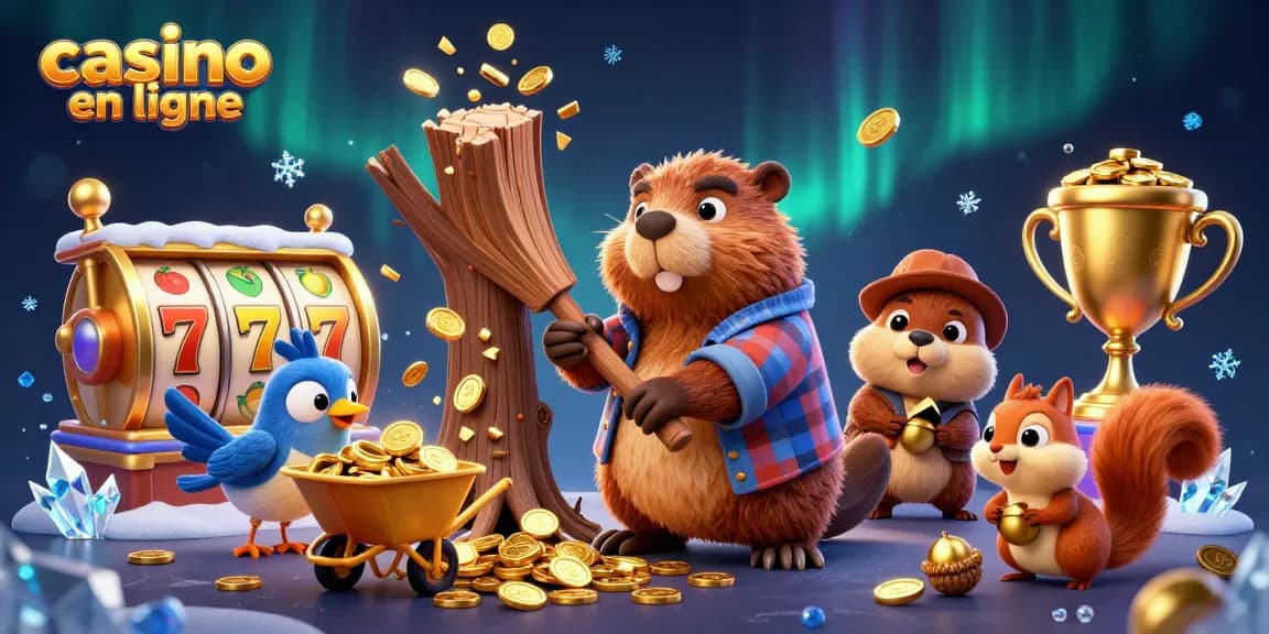 Jouez au casino en ligne avec des gains d'or dans une scène animée et vibrante