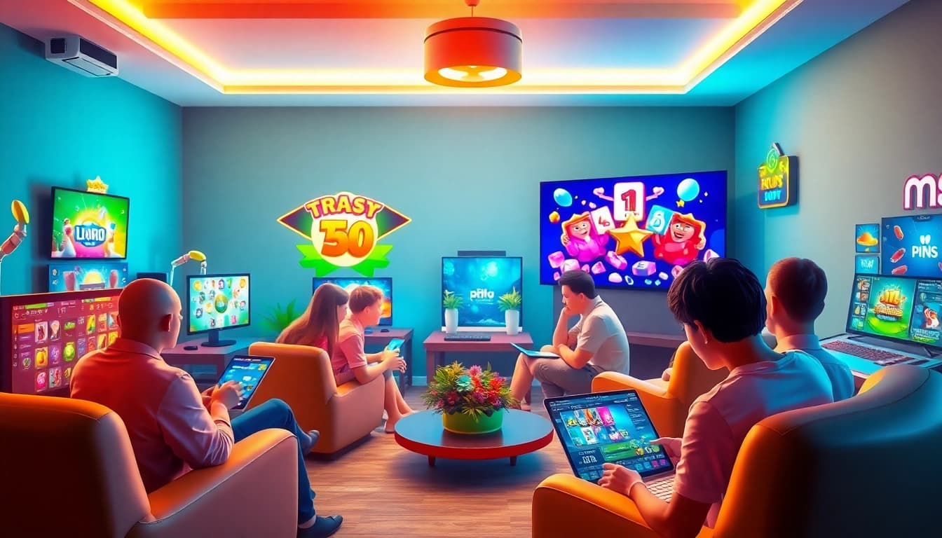 Immersive MM88 online gaming experience with diverse players on various devices.