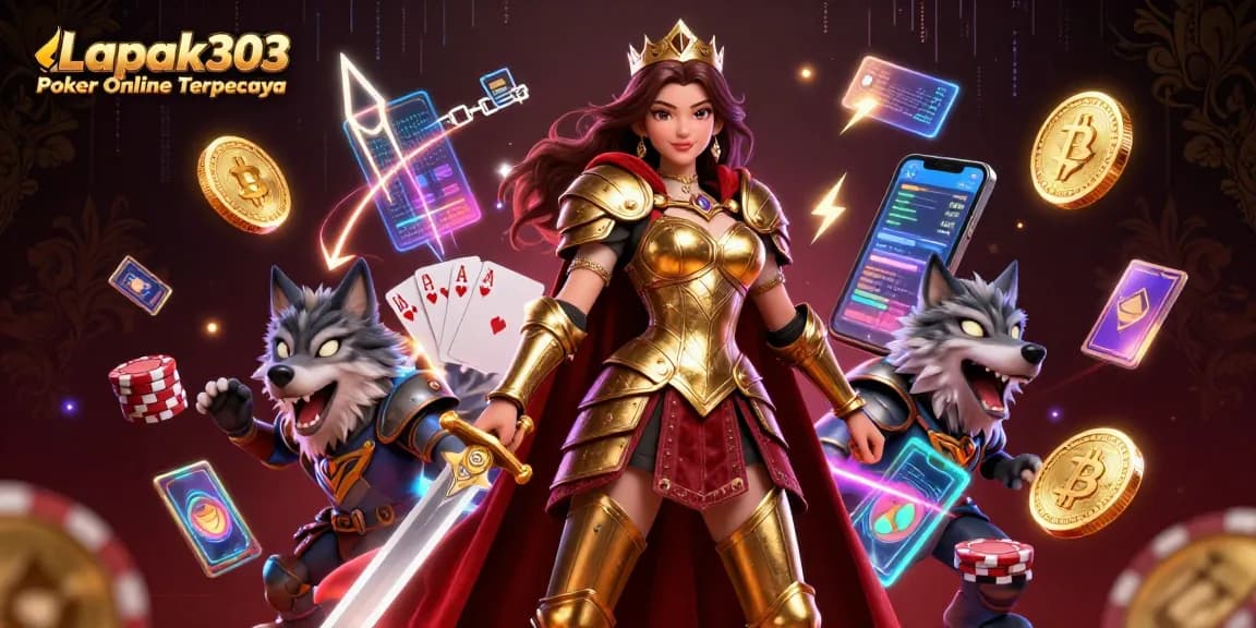 Experience Lapak303 Poker Online Terpercaya with captivating card gameplay and vibrant crypto elements.