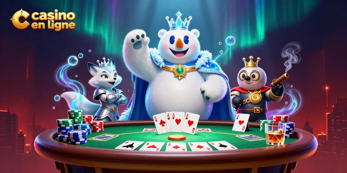 Jouez avec les plus grands atouts au casino en ligne avec des personnages animés et une ambiance festive.