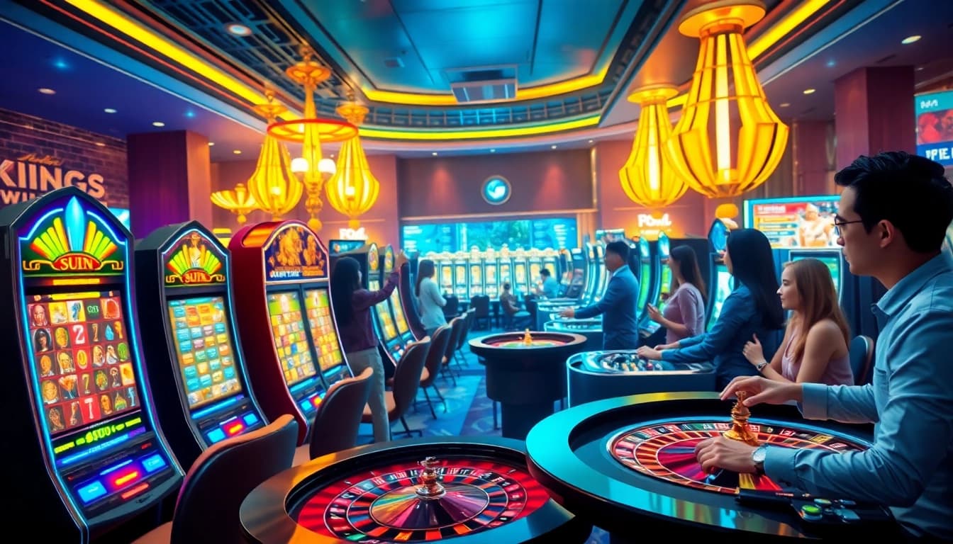Engaging online casino UK setting featuring players enjoying thrilling games and vibrant atmosphere.