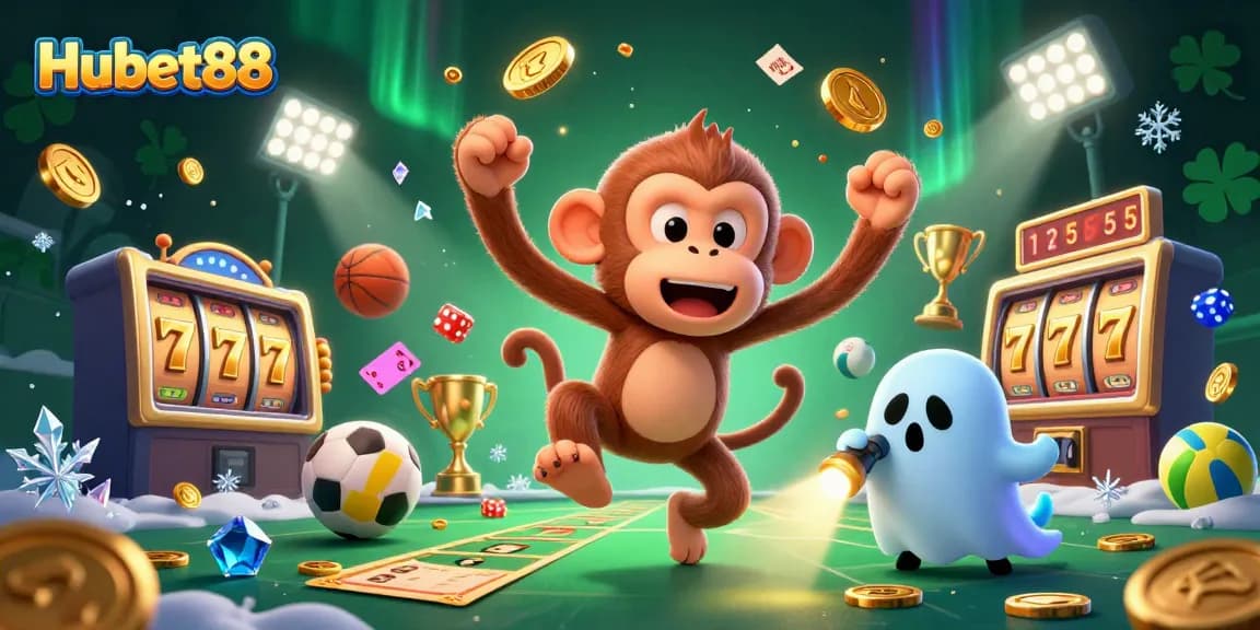 Engage in thrilling gameplay at Hubet88, juggling golden coins and cards in an exciting haunted casino.