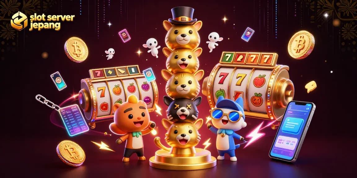 Experience the excitement of slot server jepang with our captivating 3D casino illustration art.