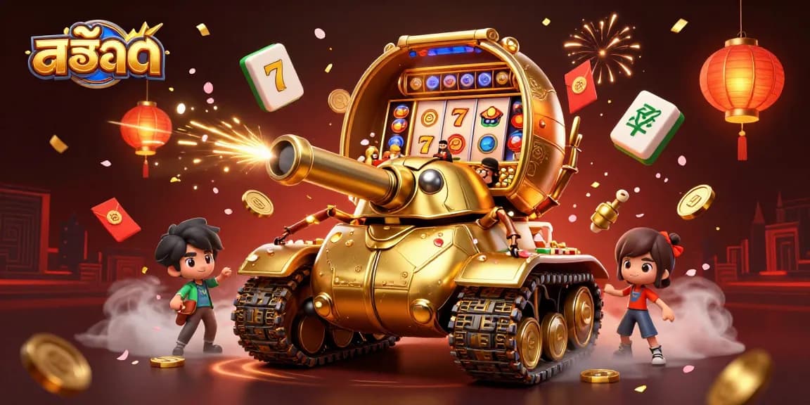 Engage with สล็อต action in a vibrant miniature casino scene featuring golden beetle tank and dynamic slot elements.