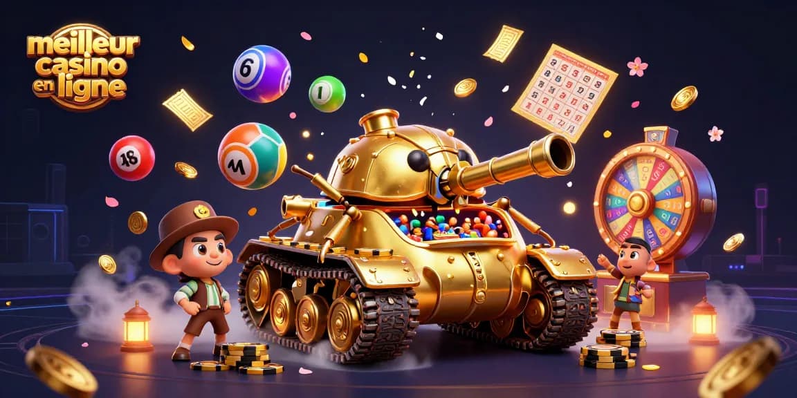 Visez des gains au meilleur casino en ligne avec cette illustration captivante montrant un tank à scarabée doré.
