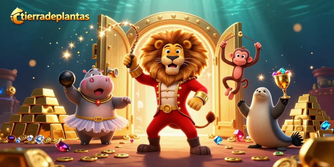 Win big with tierradeplantas through exciting slots and vibrant casino elements in this captivating illustration.