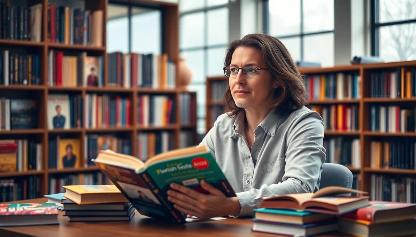Engaging Booklab Authority Review on an author's desk with books and natural light.