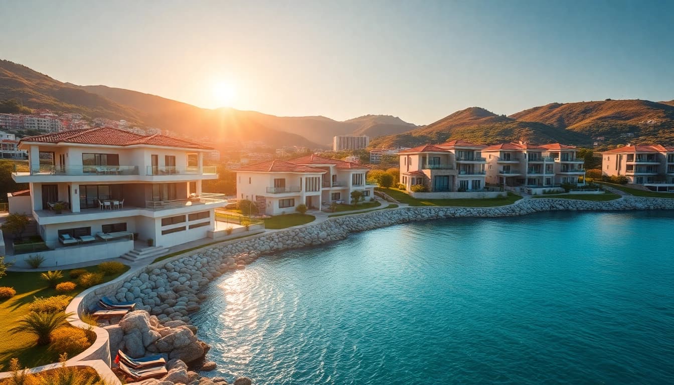 Showcasing alanya property sale properties amid a beautiful coastal backdrop.