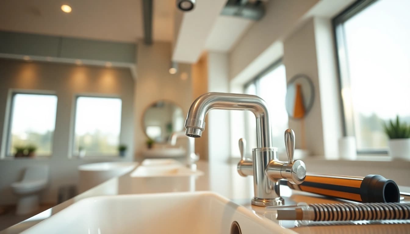 Hochwertige Sanitärinstallation durch sonni sanitär GmbH in modernem Badezimmer.