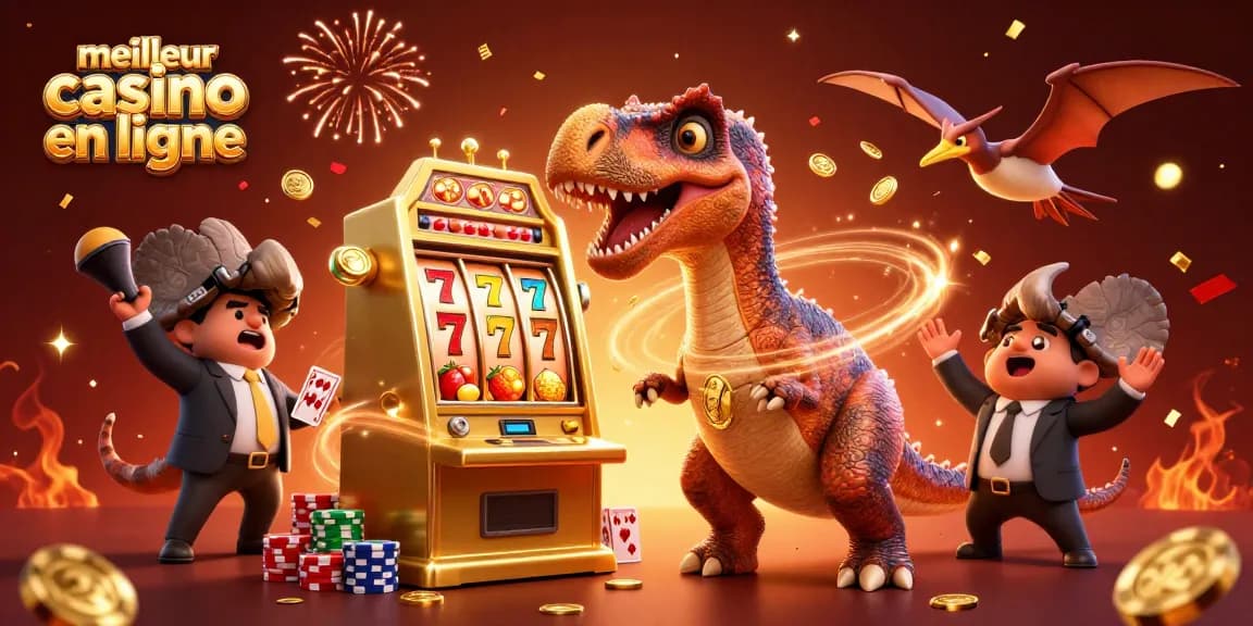 Jackpot sur le meilleur casino en ligne avec un pachycephalosaurus et des pièces d'or volantes