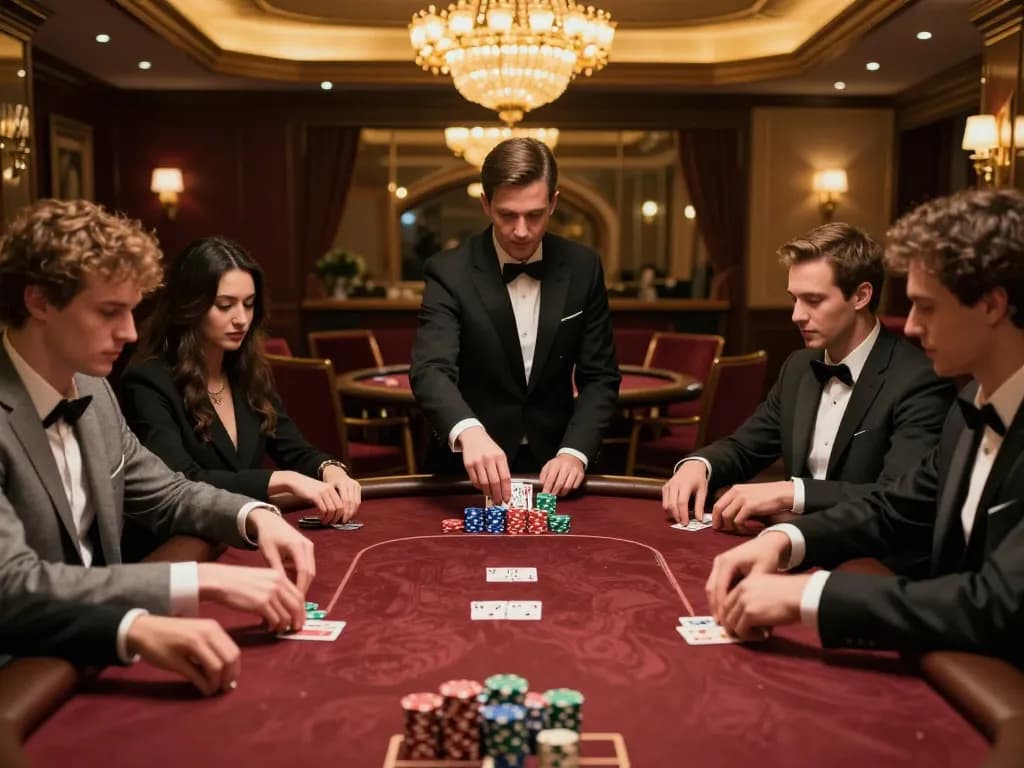 Kong88 Asia highlights a high-stakes poker game in an upscale club setting, showcasing intense gameplay.