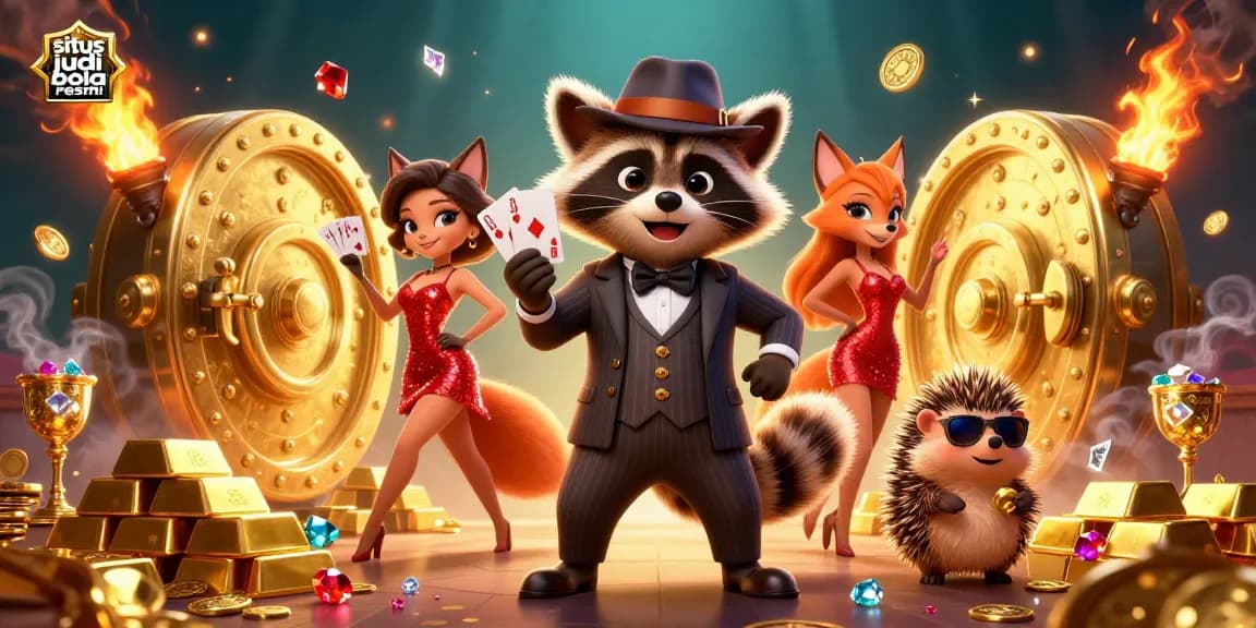 Experience the thrill of situs judi bola resmi with vibrant characters, gold treasures, and dynamic betting action.