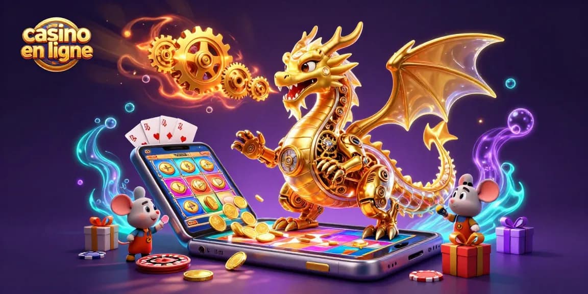 Rejoignez l'univers captivant du casino en ligne avec un dragon doré et des jeux palpitants.