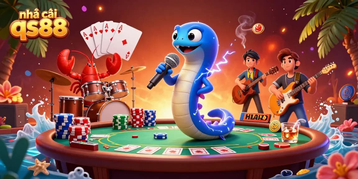 Experience nhà cái qs88's thrilling underwater casino with electric eel DJ and vibrant action.