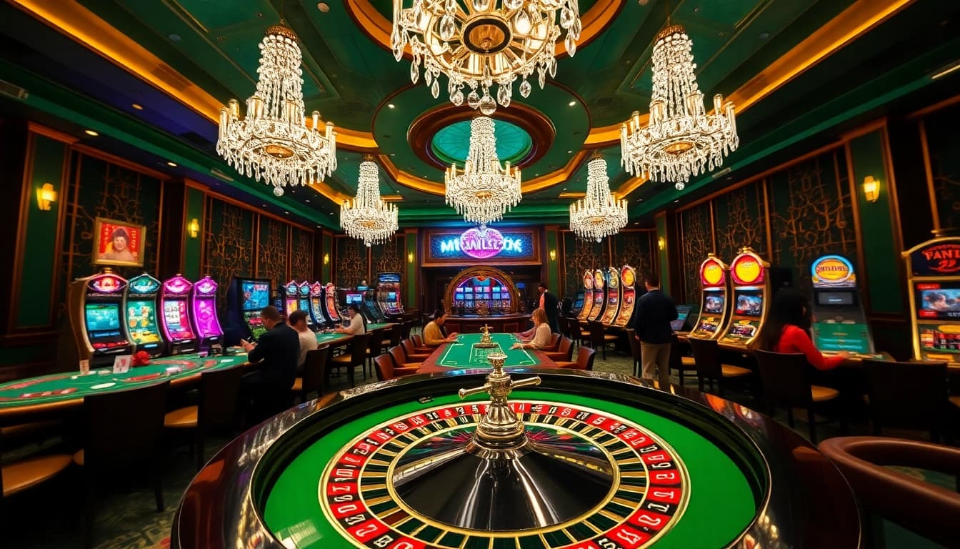 Engaged players at a luxury casino featuring the BL555 roulette table, chips, and cards.