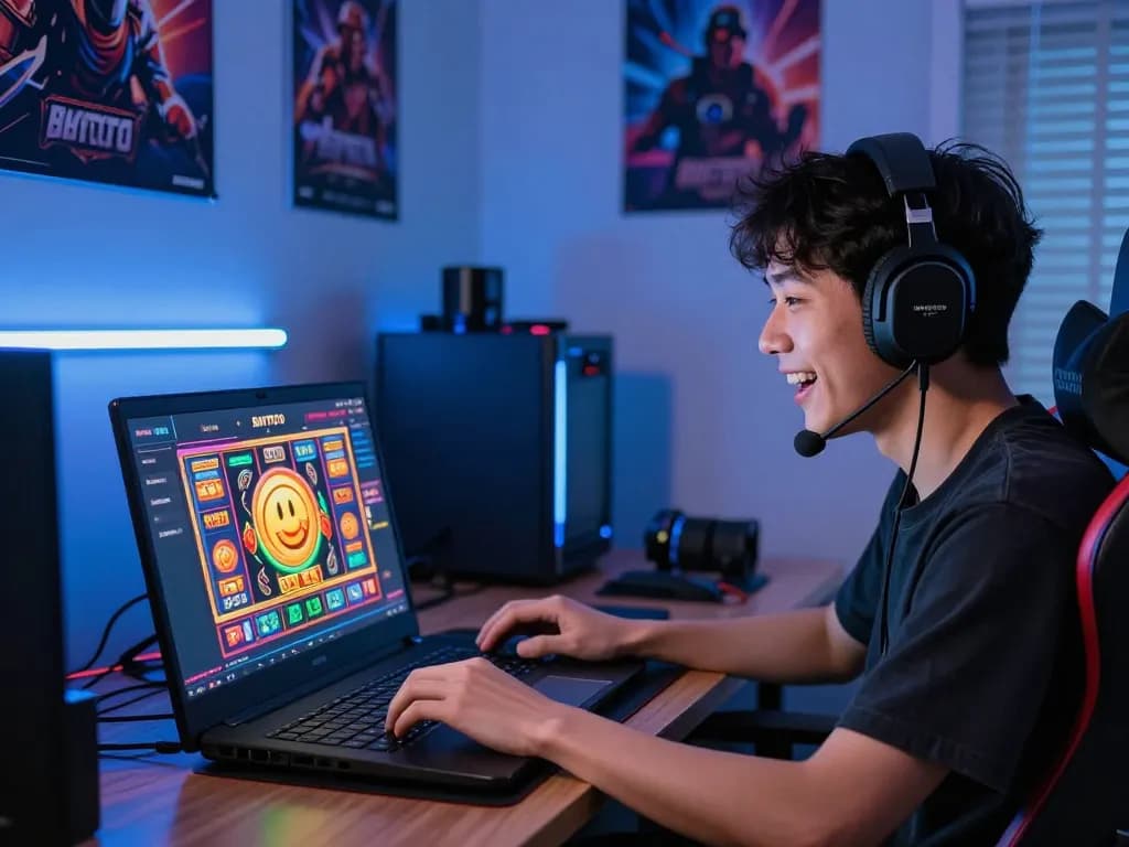 BAYITOTO ~ Login Link Agen Toto Slot 4D Resmi & Toto Togel Online Yang Mudah Jackpot Malam Ini showcased with engaged user celebrating wins on colorful gaming platform.