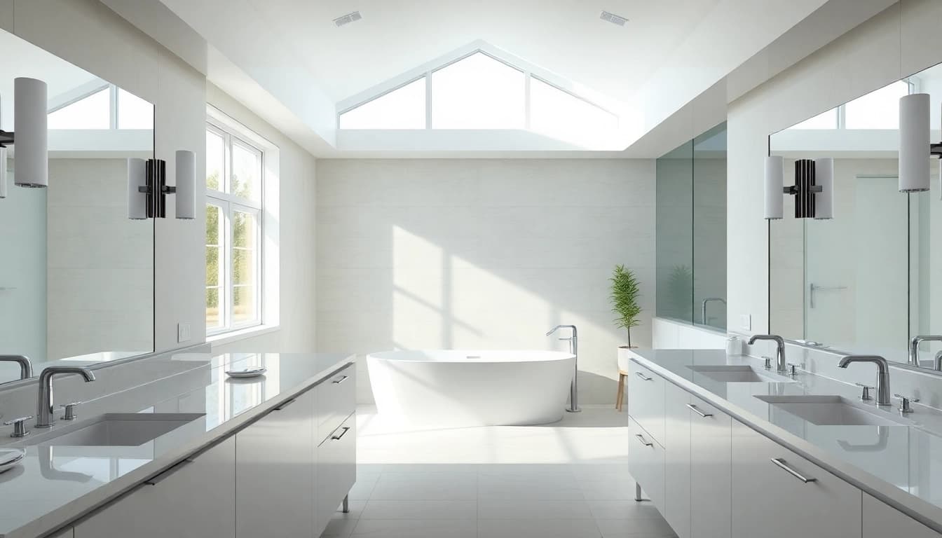 Explore elegant bathroom renovations near me featuring modern fixtures and natural lighting.