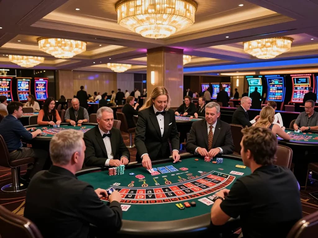 w188 players engaging at roulette table, vibrant casino atmosphere with chips and winners seen