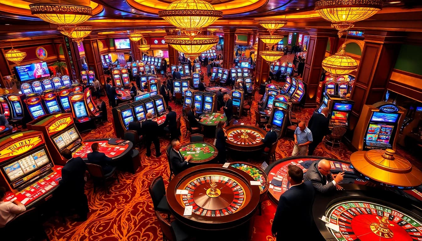 Experience the excitement of fun79 casino with vibrant gaming tables and thrilling players.
