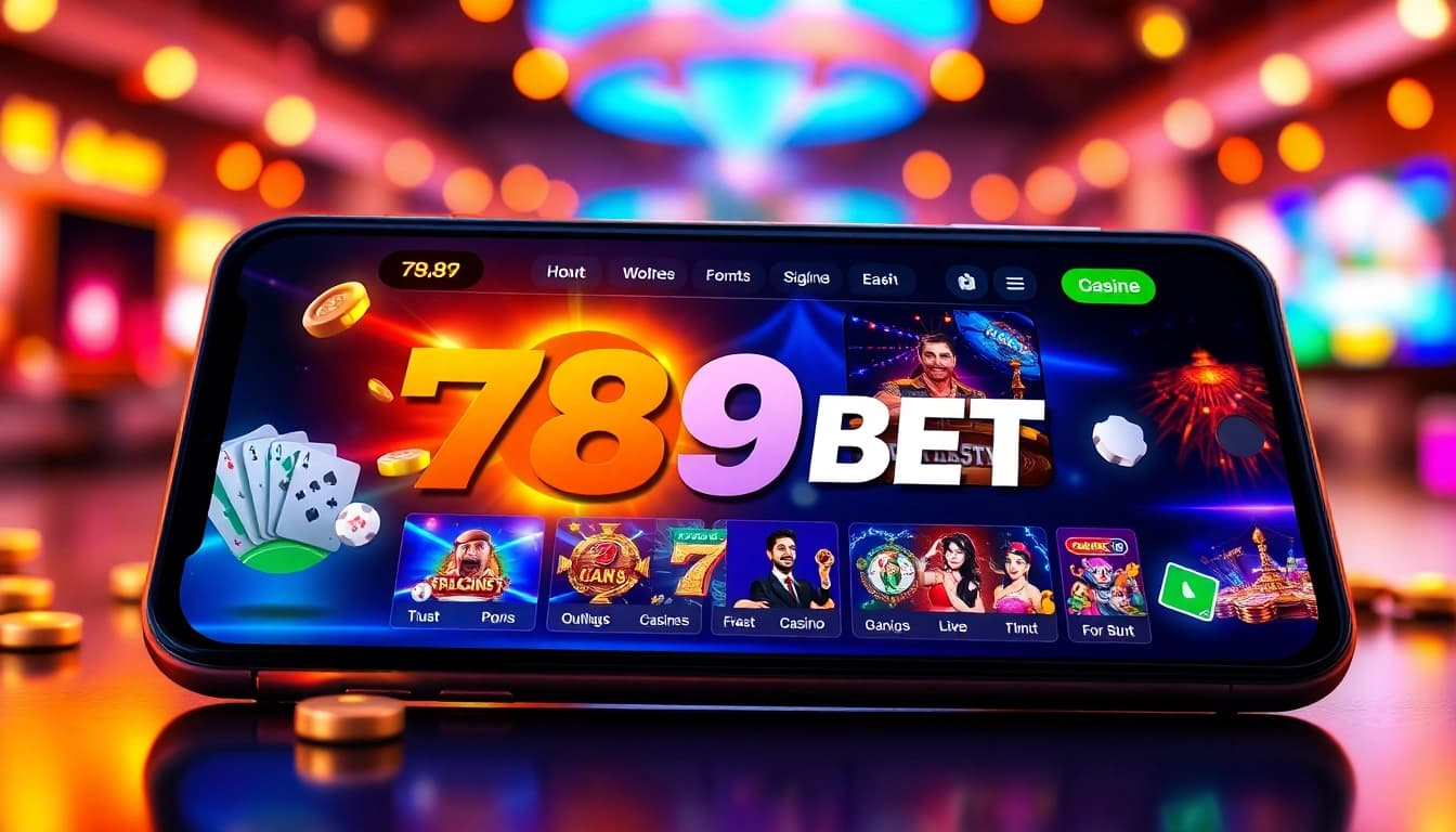Engaging user interface of 789bet showcasing vibrant online gaming experience with poker, sports betting, and live casino elements.